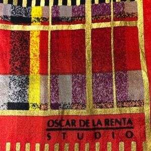 Oscar de la Renta silk red scarf